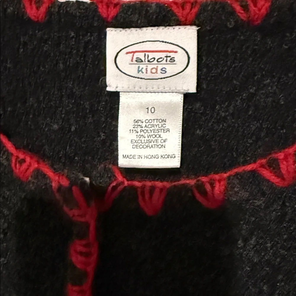 Talbots Kids Black Scottie Dog Button-Up Sweater – Size 10